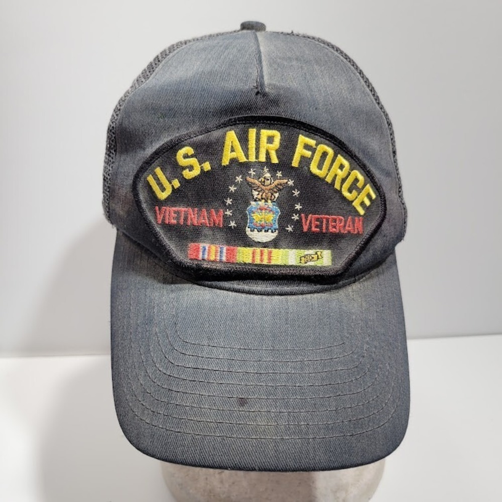US Air Force Vietnam Veteran Hat Black Adjustable Cap